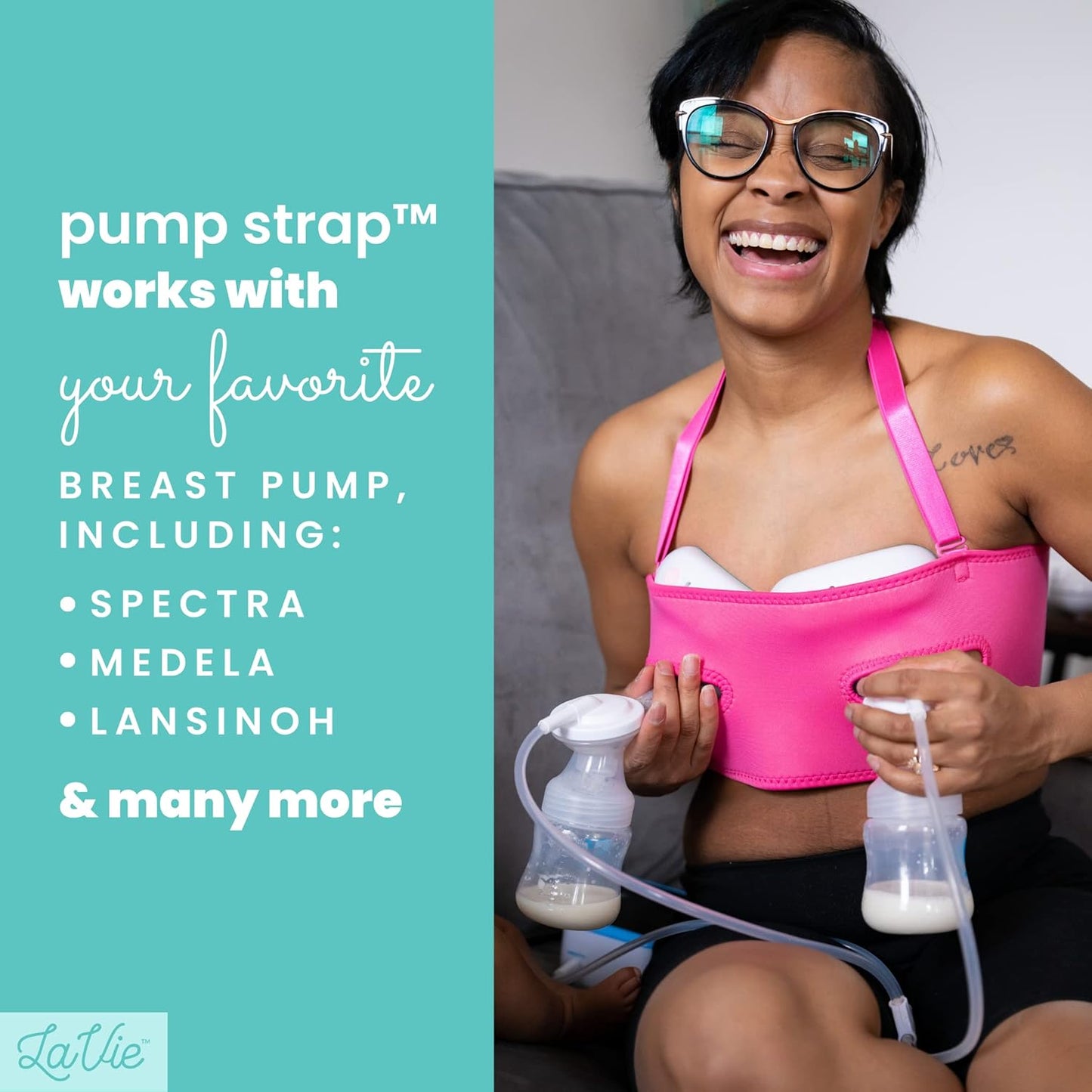 Pump Strap Hands-Free Pumping Bra, Breast Pump Bra for Breastfeeding Pumps for Women, Hands Free Pumping Bustier
