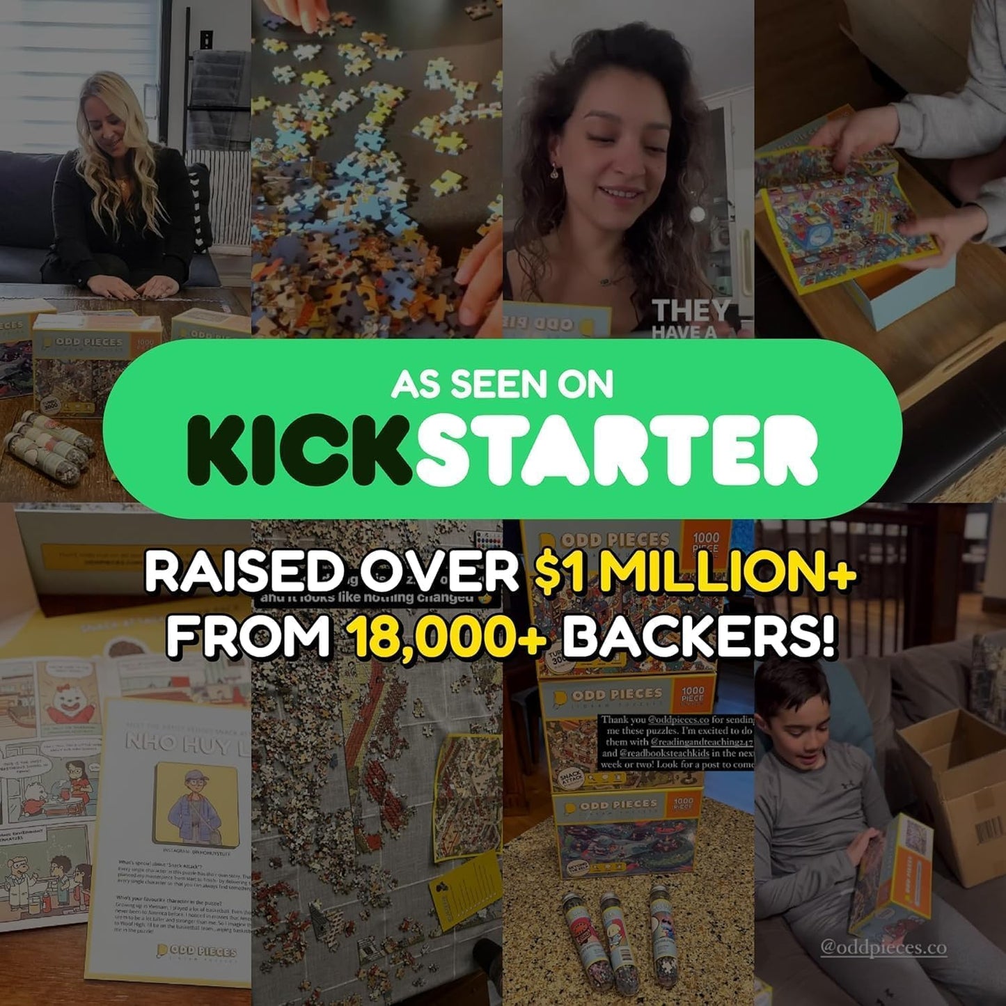 Jigsaw Puzzles 1000 Pieces - Magic Mystery Story Secret Ending Puzzle - Perfect Game Night for Adults & Kids - Funny Space Cartoon Theme (AstroGastro)