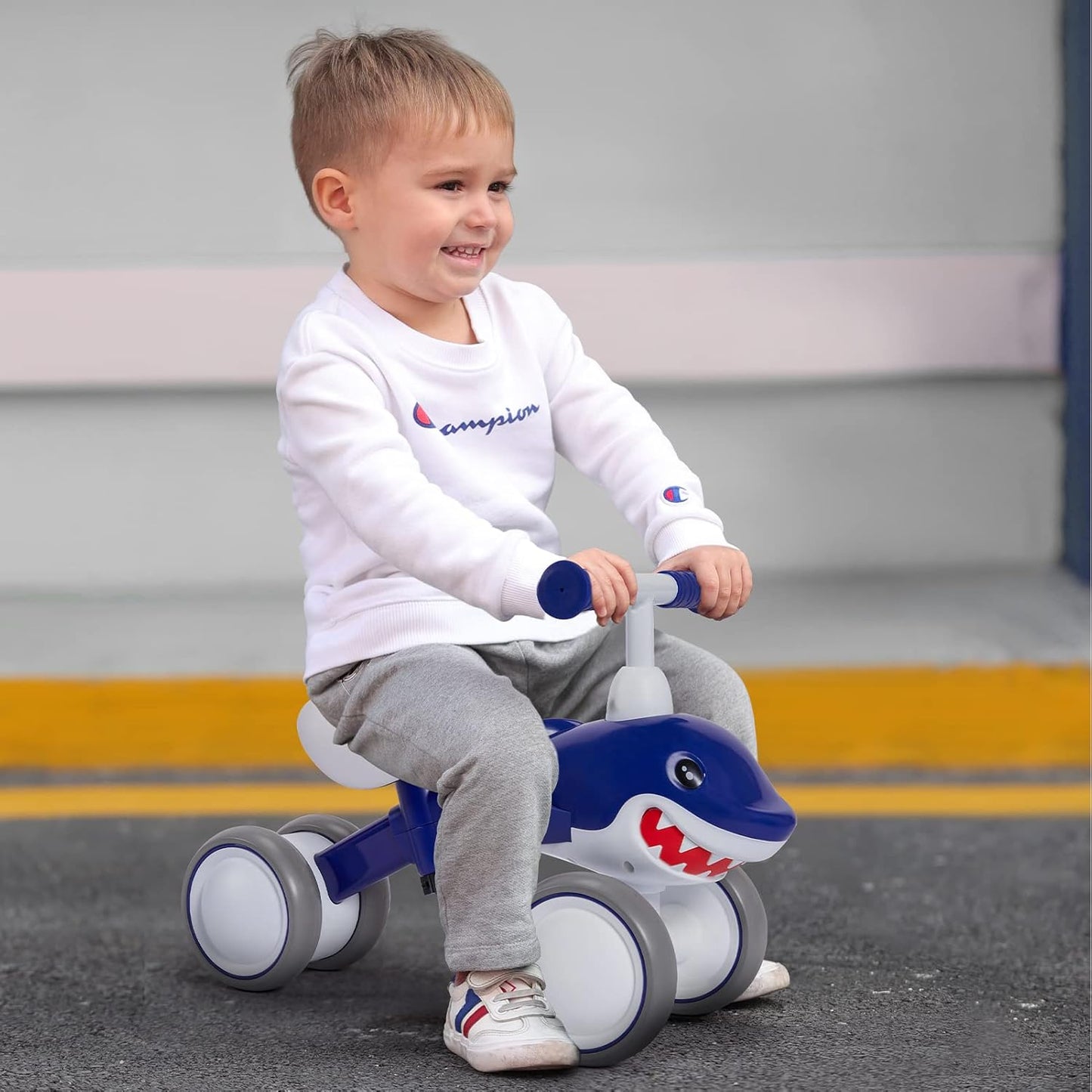 Baby Balance Bikes Seat Adjustable Toddler Riding Toy for 1 + Year Old Boys Girls, 12-48 Months Baby's First Bike First Birthday Blue Shark