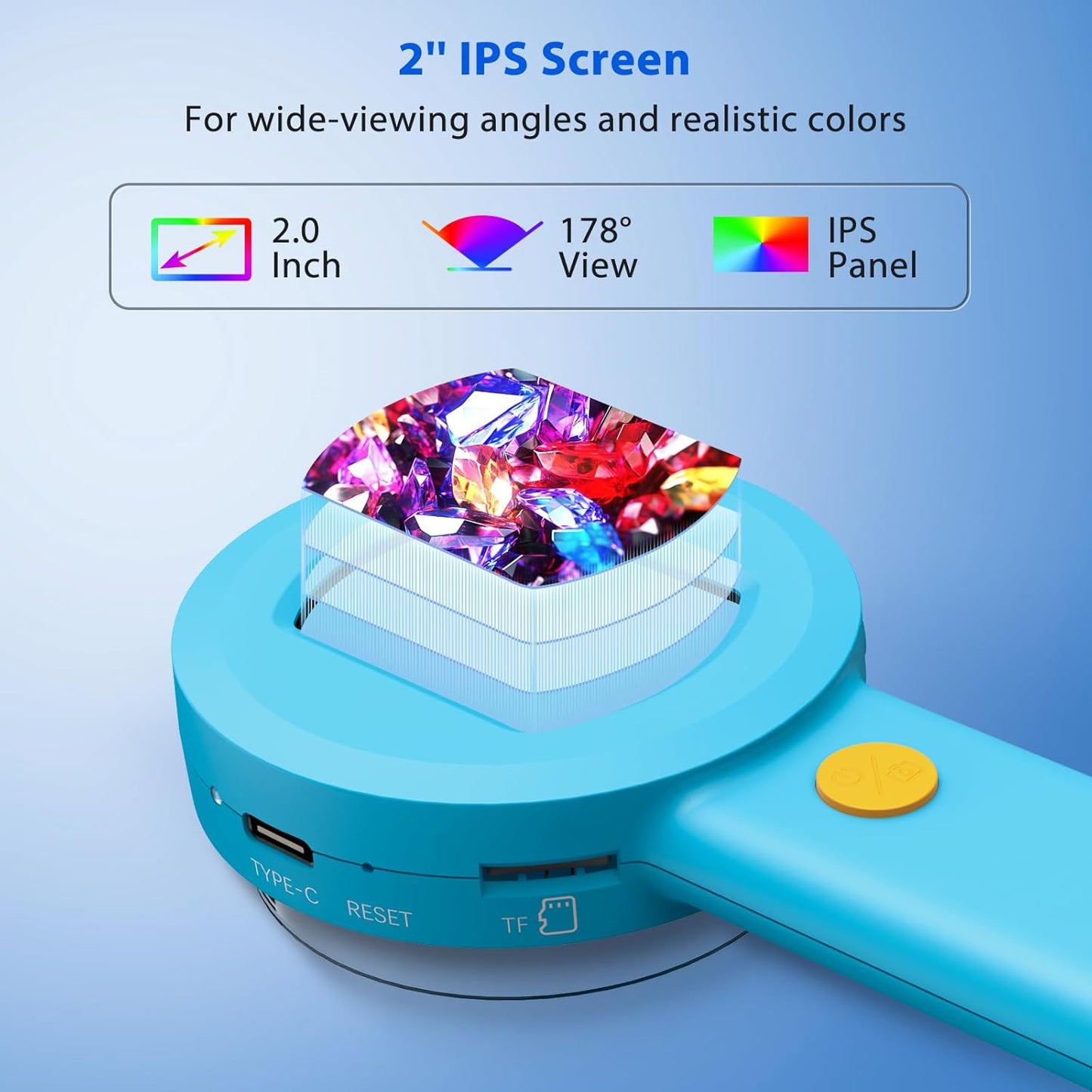 Microscope Magnifying Glass for Kids and Adults: 100X Portable Handheld Digital Microscope with Light - Pocket Jewelers Loupe with 2" Screen - USB Mini Coin Magnifier for Collector