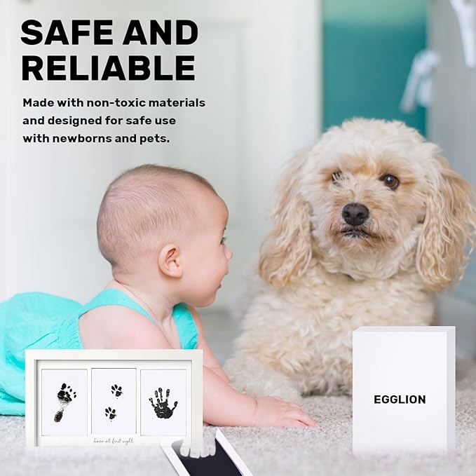 4 Pack Inkless Baby Hand and Footprint Kit – Mess Free Clean Touch Ink Pad for Baby Handprints & Footprints, Newborn Keepsake, Safe Pet Paw Print Ink Pad, No Mess Baby Footprint Kit