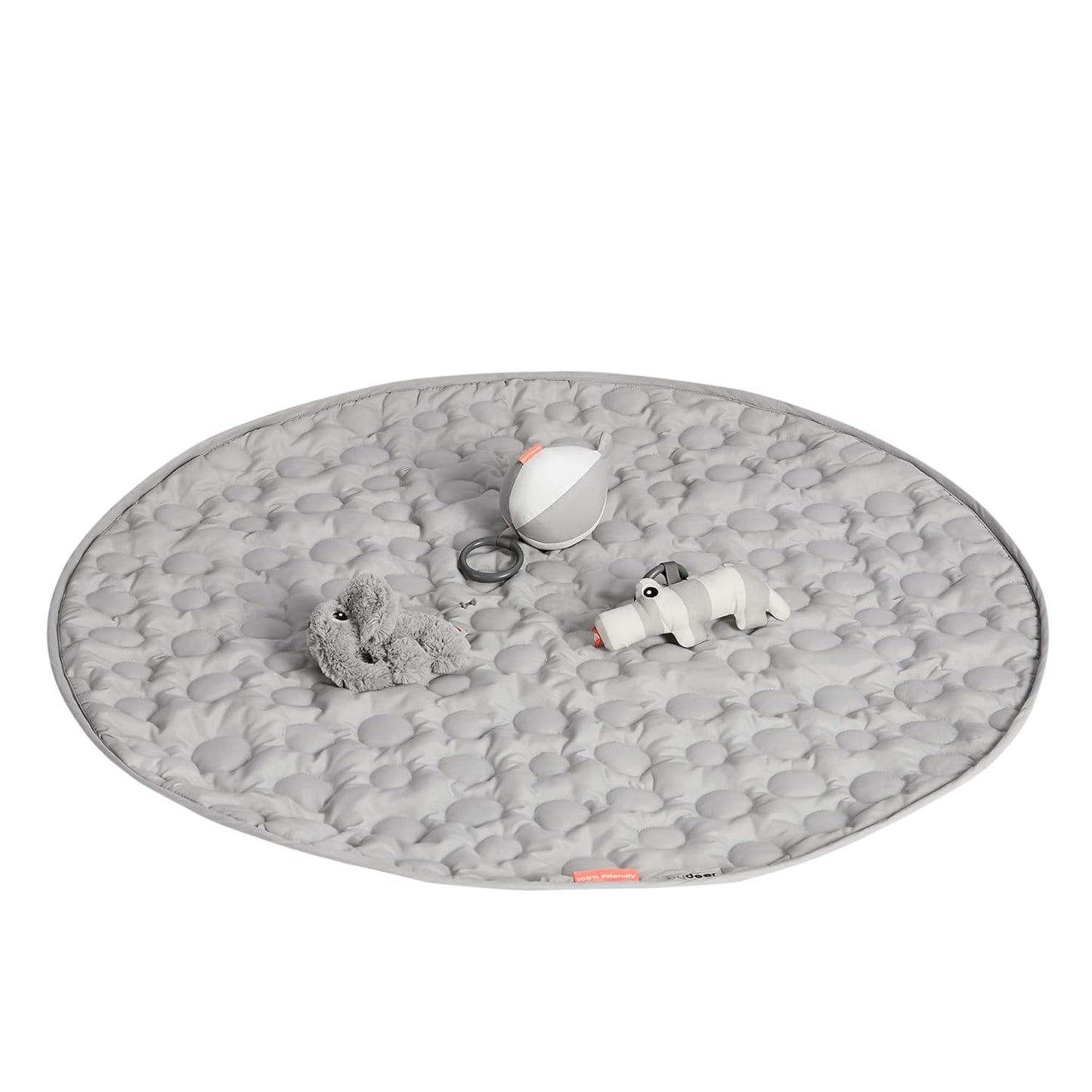 Done by Deer Activity Play Mat Deer Friends Grey - Baby Play Mat with 5 Toys for Sensory Stimulation and Early Development - Hang The Toys in 13 Different Positions on The Arches