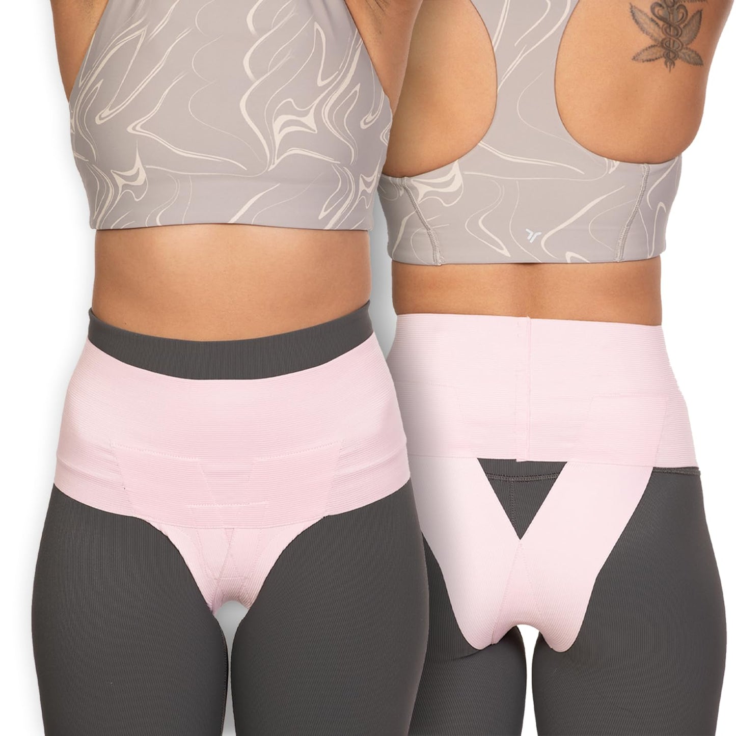 Patented Women’s Pelvic Floor Orthotic Support Belt ― Uterus Pain Relief Girdle for Dropped Bladder, Vulvar Varicosities, Postpartum Recovery, SPD | High Waist - PINK - SMALL
