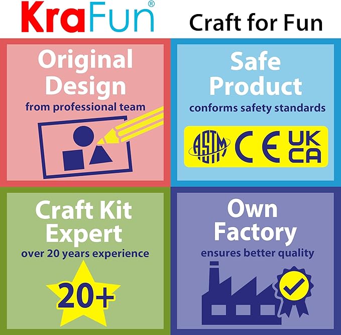 KRAFUN Sewing Kit for Kids Beginner My First Art & Craft, Includes Bunny Doll Stuffed Animal, Instructions & Plush Felt Materials for Learn to Sew, Embroidery, Age 7 8 9 10 11 12