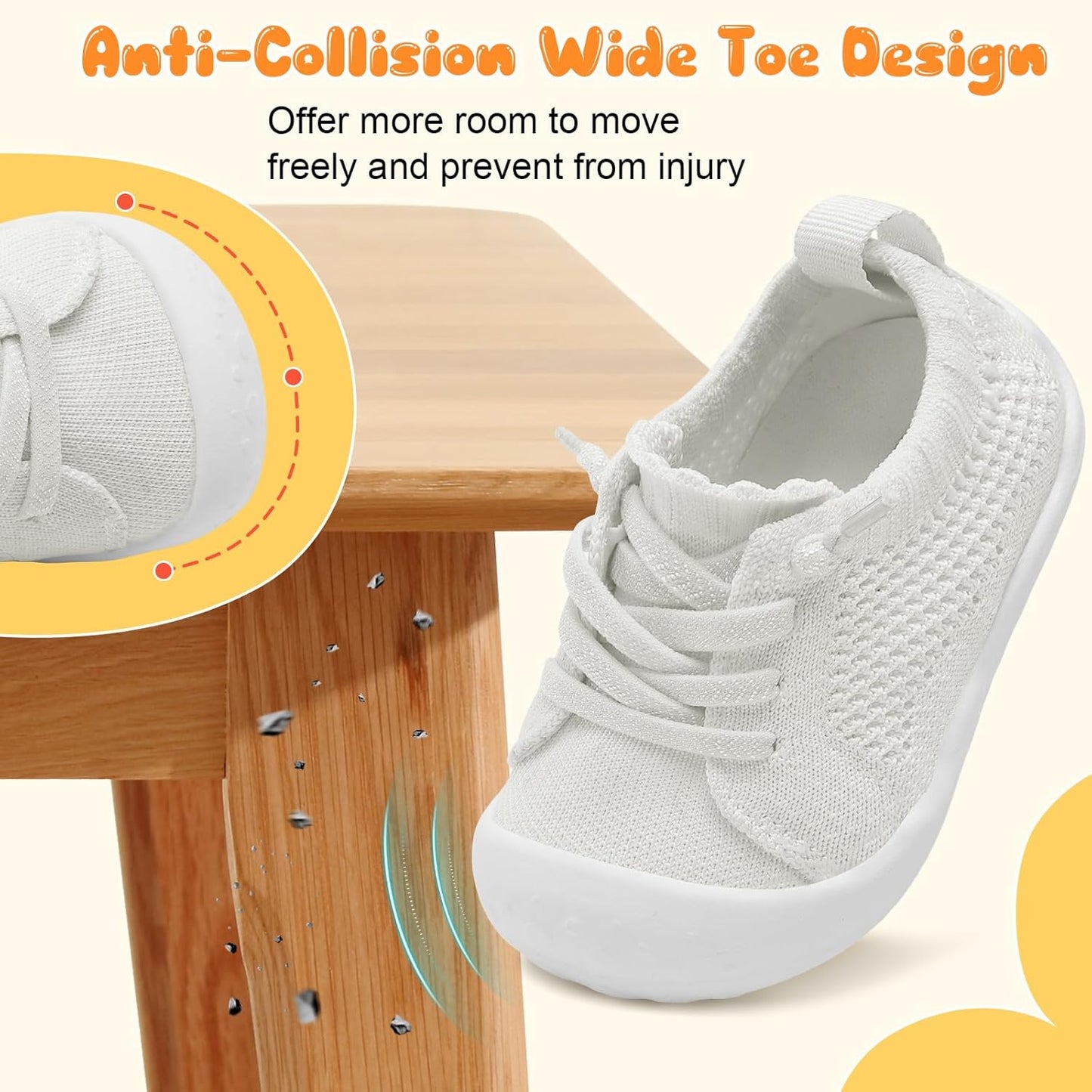 JIASUQI Baby Shoes for Toddler Boys Girls Sneakers Slip on Walking Shoes for Babies