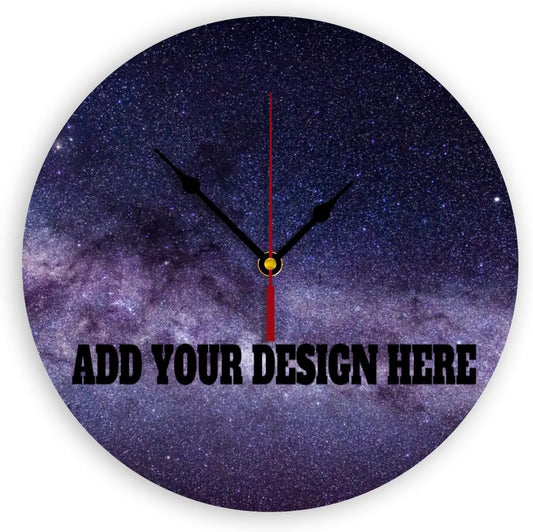 Generic Custom Wall Clock Personalized Clocks with Photo Text Logo Customized Round Clock for Birthday Wedding Present Wedding Friend Family Lover, 12inch-30cm