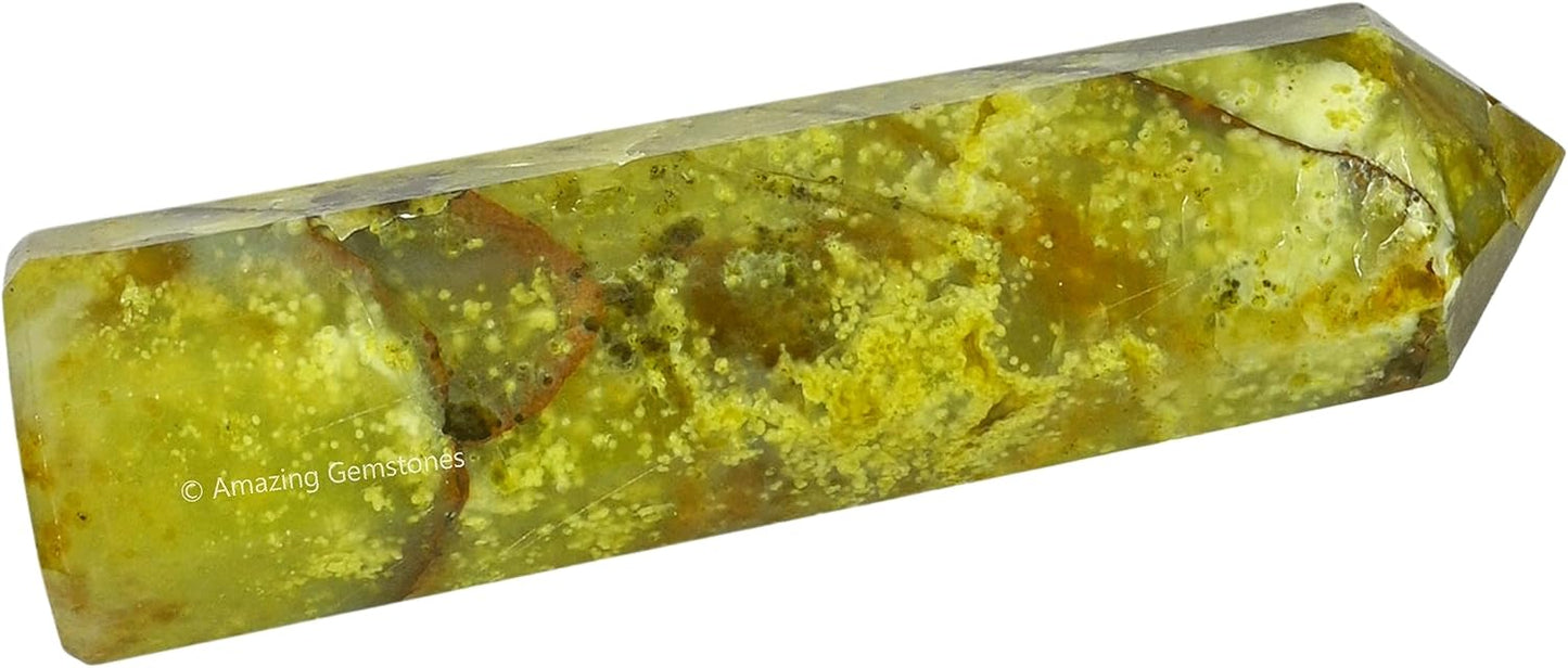 Amazing Gemstone Green Opal Crystal Towers - Natural Healing Crystal Point Obelisk for Reiki Healing and Crystal Grid (2 Inch to 3 Inch)