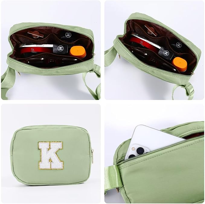 YOOLIFE Birthday Gifts for Women - 30th 40th 50th 60th 70th Birthday Gifts for Mom Daughter Her Friend Sister Girlfriend, Personalized Gifts Christmas Gifts, Initial Belt Bag Crossbody Bags, Green S