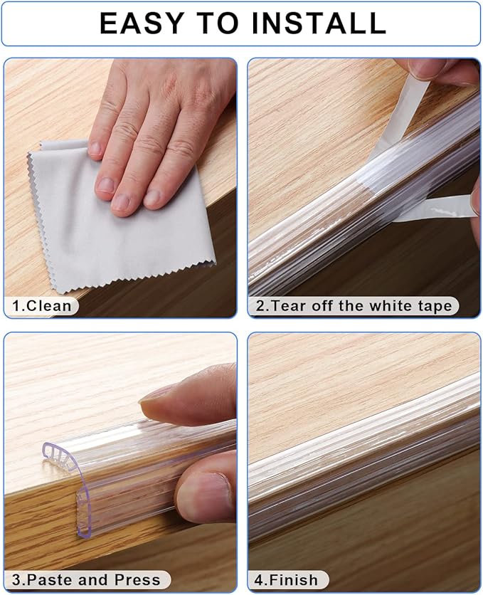 Baby Proofing,16.4ft(5M) Silicone Soft Corner Protectors with Pre-Taped Strong Adhesive, Edge Protectors for Sharp Corners of Cabinets, Tables