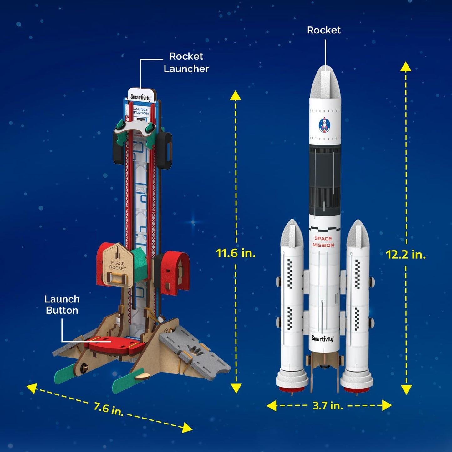 Smartivity Rocket Launcher Kit for Kids 6, 7, 8, 9, 10, 11, 12 Years Old | Build Your Own Rocket and Launcher | Birthday Gifts for Boys & Girls | DIY STEM Science Toy for Kids 6-12 Years