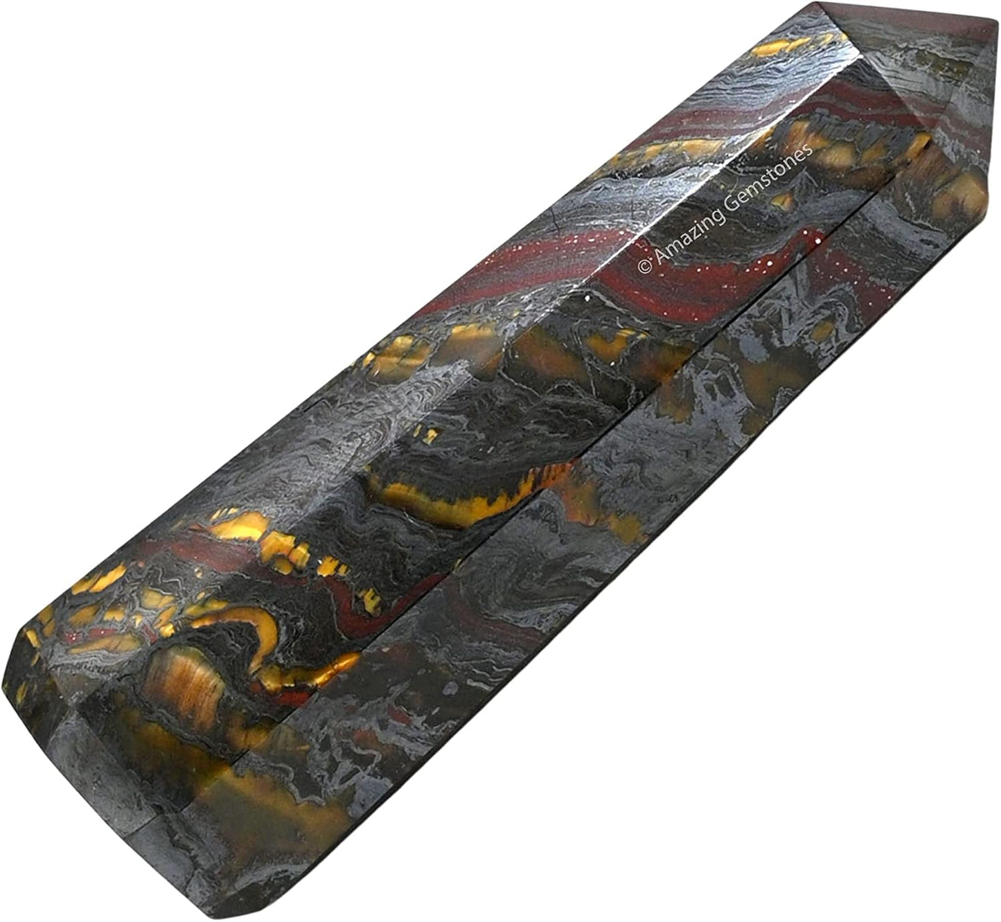 Amazing Gemstone Iron Tiger Eye Crystal Towers - Natural Healing Crystal Point Obelisk for Reiki Healing and Crystal Grid (3 Inch)