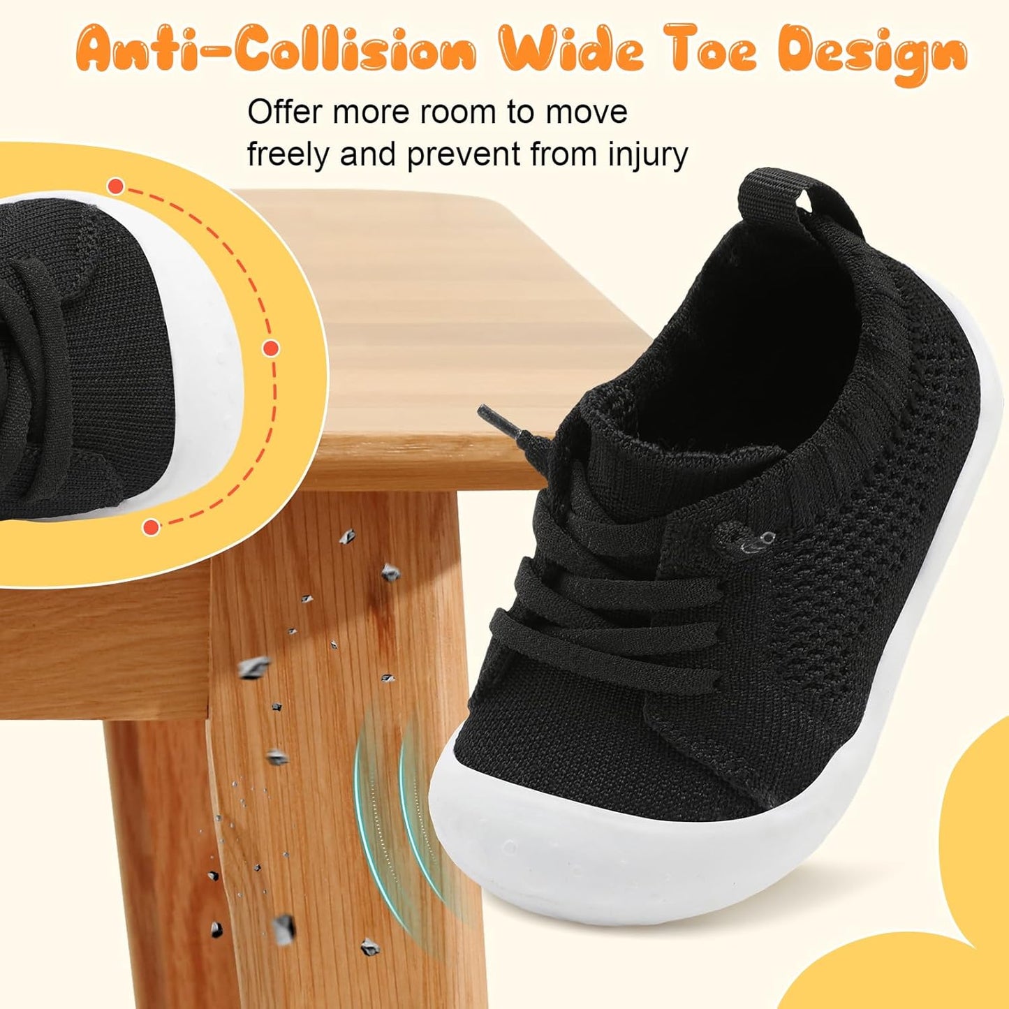 JIASUQI Baby Shoes for Toddler Boys Girls Sneakers Slip on Walking Shoes for Babies