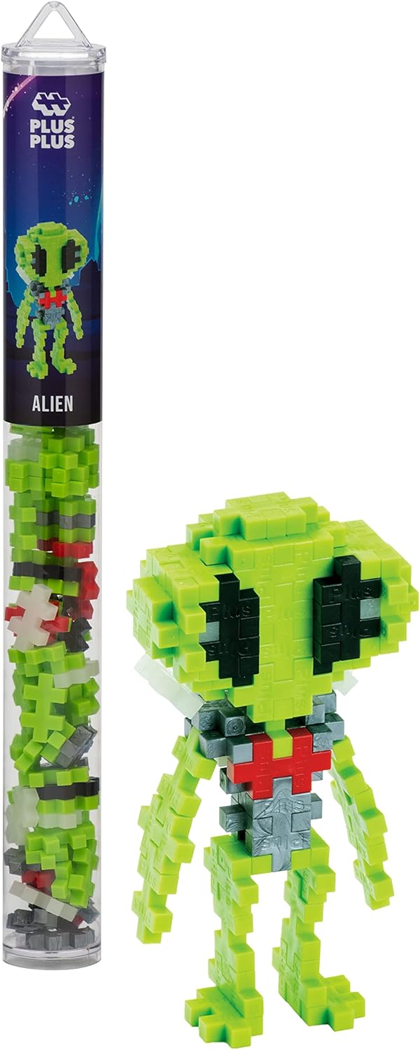 PLUS PLUS Building Block Playset Kit, Themed Figures 3D Puzzle, Fun Stem Toys for Kids, 350 Mini Interlocking Pieces - 5 Tube Bundle, Fantasy Battle