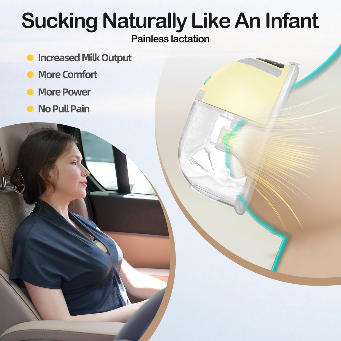 Ellie Wearable Hands Free Breast Pump, Portable Breastfeeding Pump w/Soft Double-Sealed Flange, Anti-Backflow & Leakproof Design, Ultra-Slim and Quiet, 4 Modes 9 Levels, Smart Nightlight, 2 Pack