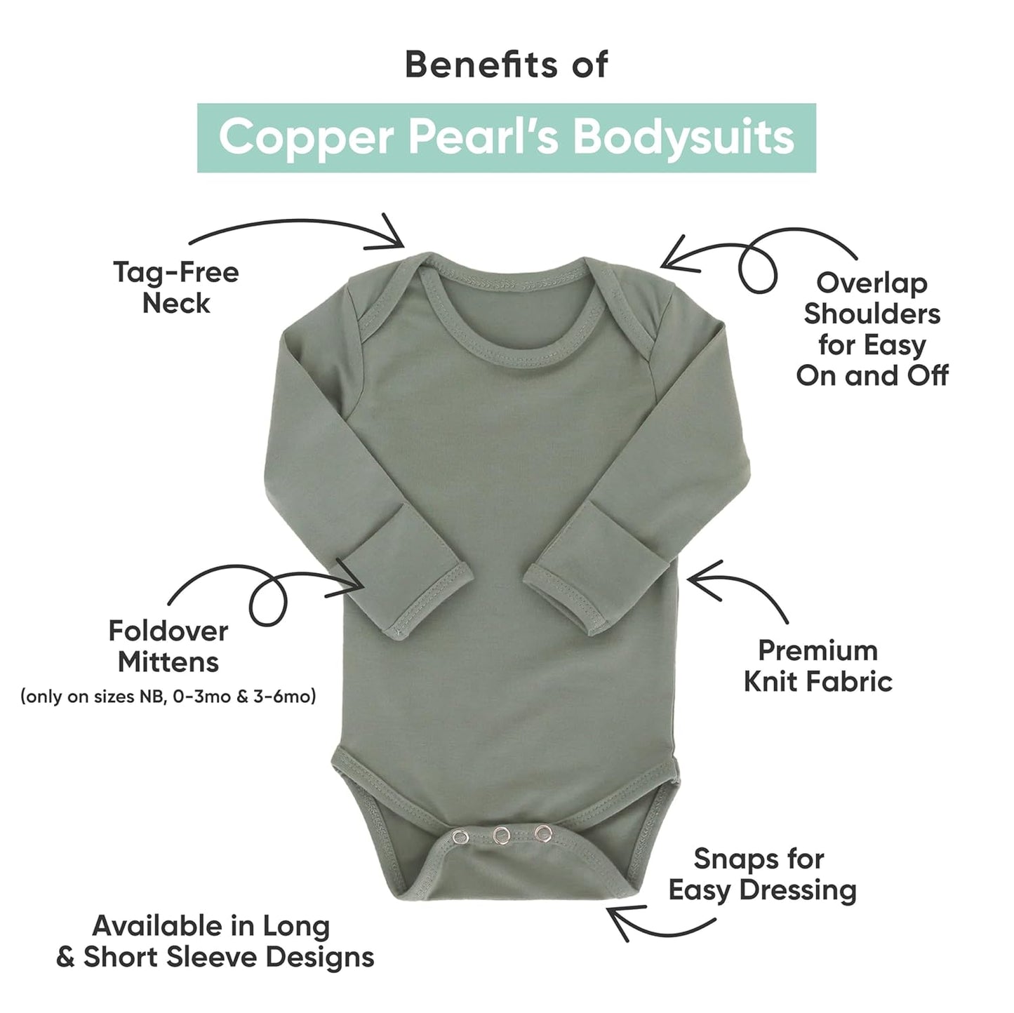 Copper Pearl Long Sleeve Bodysuit Baby: Ultra Soft Baby for Newborns, Boys, and Girls - Stylish, Comfortable, Overlap Shoulders, Premium Knit Fabric - 12-18 Months, Prancer
