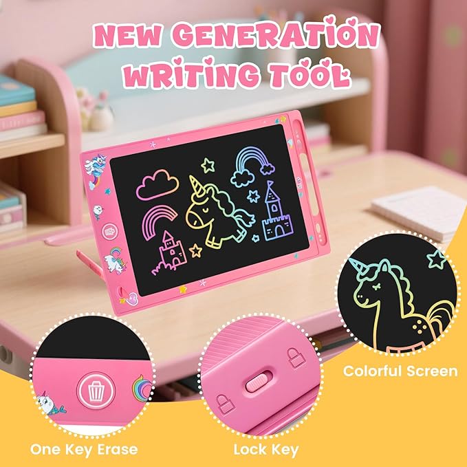 2 Pack LCD Writing Tablet for Kids, Erasable and Reusable Toddler Doodle Board in 8.5 inch, Ideal Educational Drawing Pad for Learning Toy for Ages 3-8 Gifts for Girls Boys