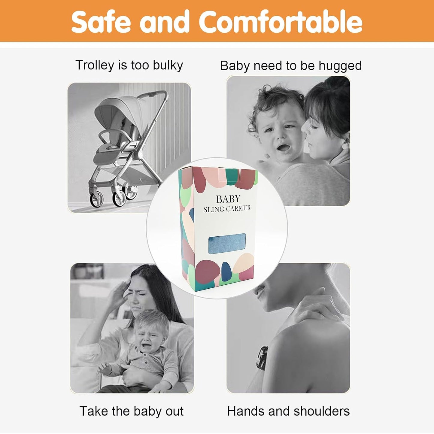 Baby Sling Carrier,Toddler Carrier,Upgraded 2025 Baby Sling with 4 Adjustable Straps(10-30lbs),Lightweight,Portable and One Size Fits All(Grey)