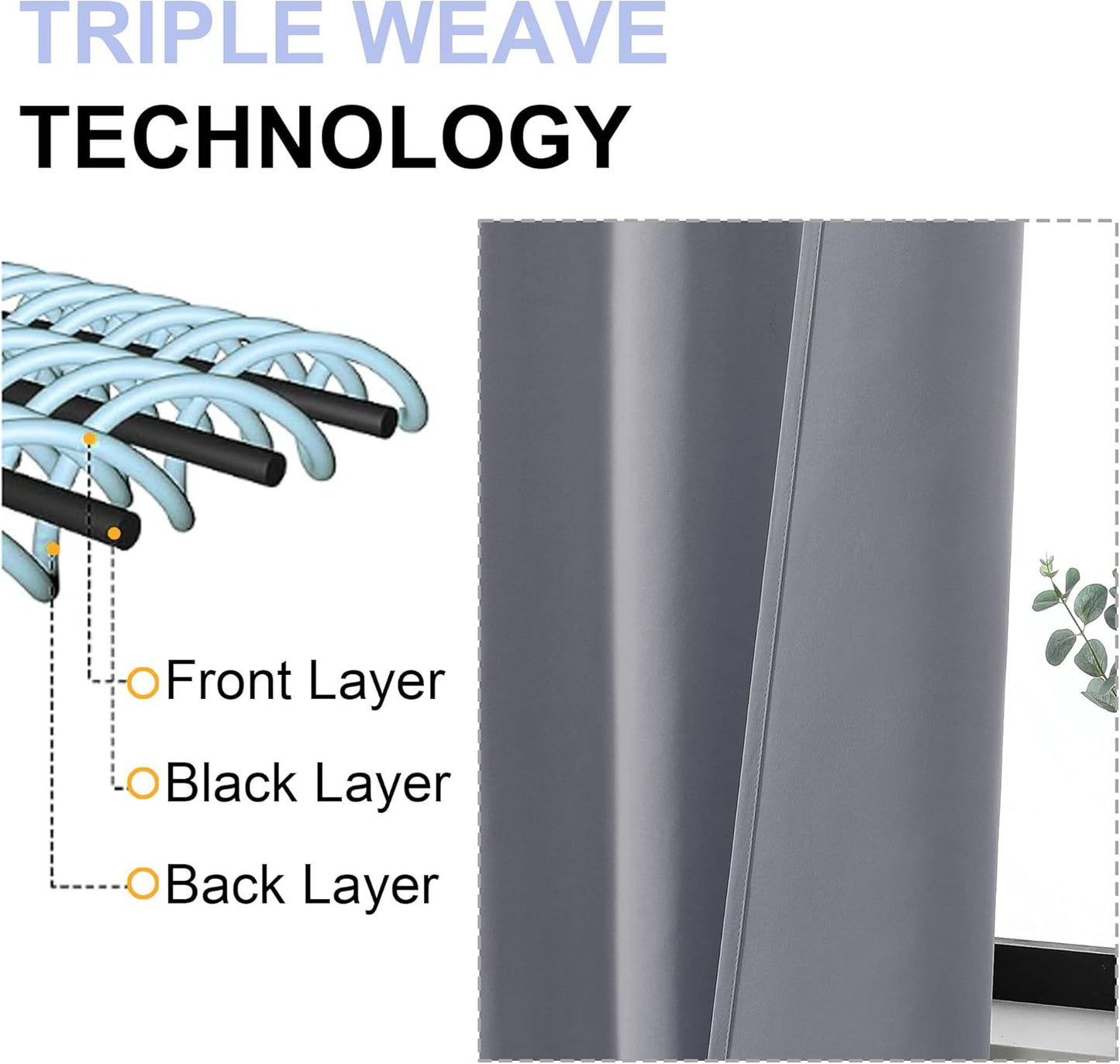Simplebrand Ava Silver Grey Short Blackout Curtains for Bedroom 45 Inches Long 2 Panels, Solid Thermal Insulated, Energy Saving Window Treatment Curtains Blackout Drapes, W40 x L45 Inch, Silver Grey