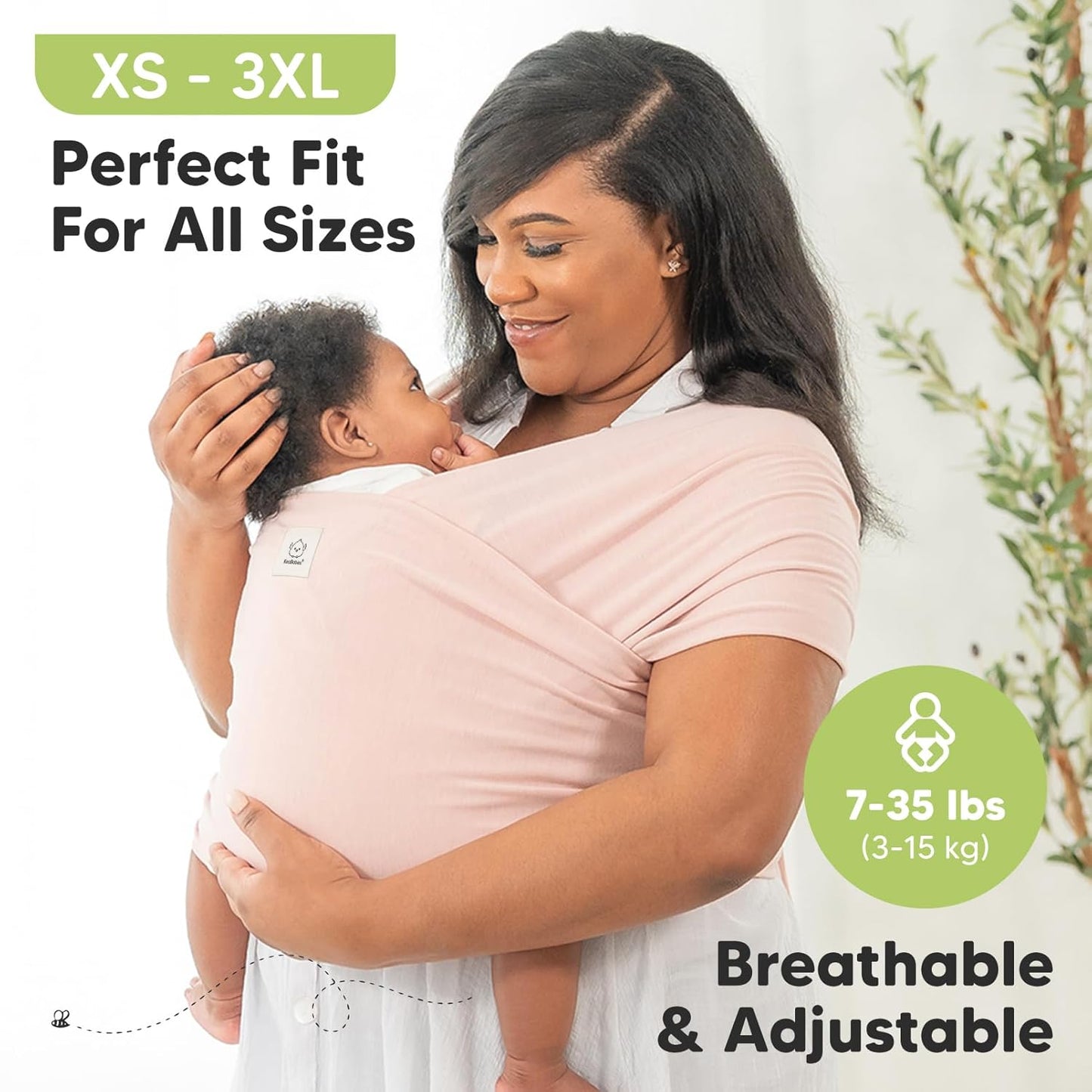 KeaBabies Baby Wrap Carrier - All in 1 Original Baby Carrier Newborn to Toddler Sling, Easy to Wear, Hands Free Bonding, Lightweight, Breathable Infant Wraps (Stone Gray)