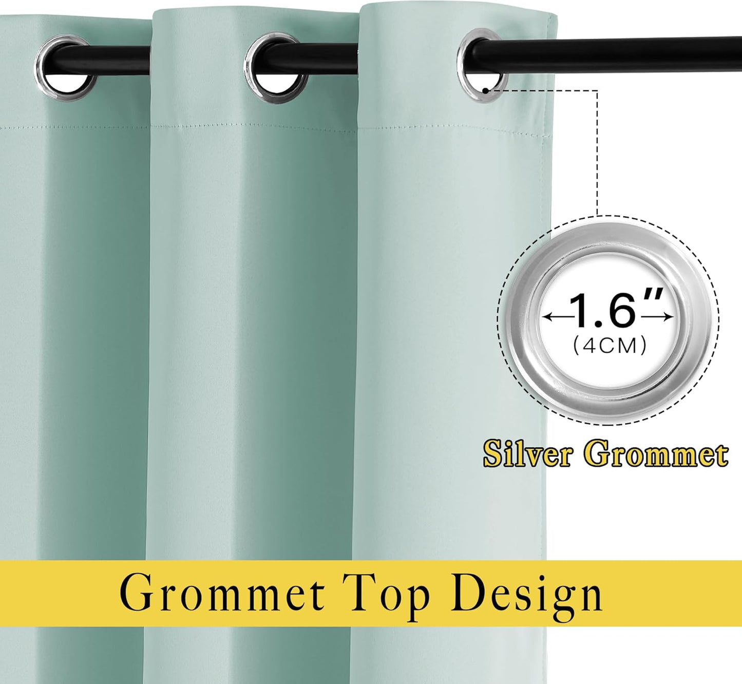 NICETOWN Blackout Curtains for Bedroom - Window Treatment Energy Saving Thermal Insulated Solid Grommet Blackout Drapes for Living Room (Aqua Blue, 1 Pair, 66 by 84-Inch)