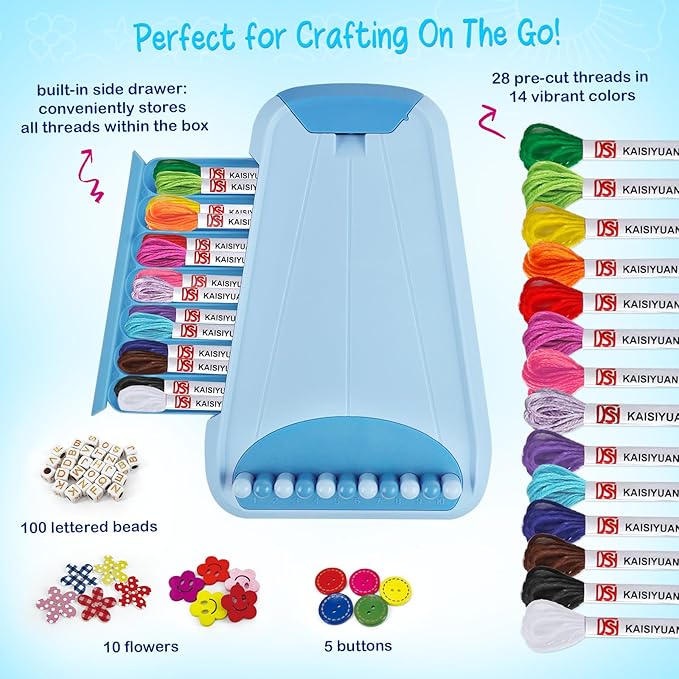 Bracelet Making Kit for Girls - Friendship Bracelet Kit - Christmas Gifts for Ages 6 7 8 9 10 11 12 Year Old Girl Birthday Gifts, Arts and Crafts for Kids Ages 8-12 Teen String Bracelets DIY Maker