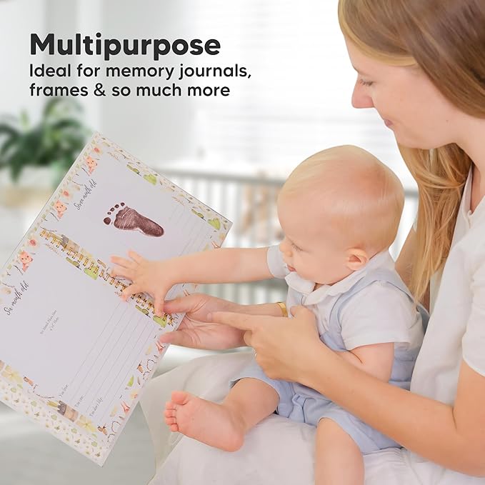 4-Pack Inkless Baby Hand and Footprint Kit - Mess Free Ink Pad for Newborn Keepsake, Dog Nose & Paw Print Kit, Clean Touch Ink Pad for Baby Hand & Footprints, Ideal New Mom Gifts (Auburn)