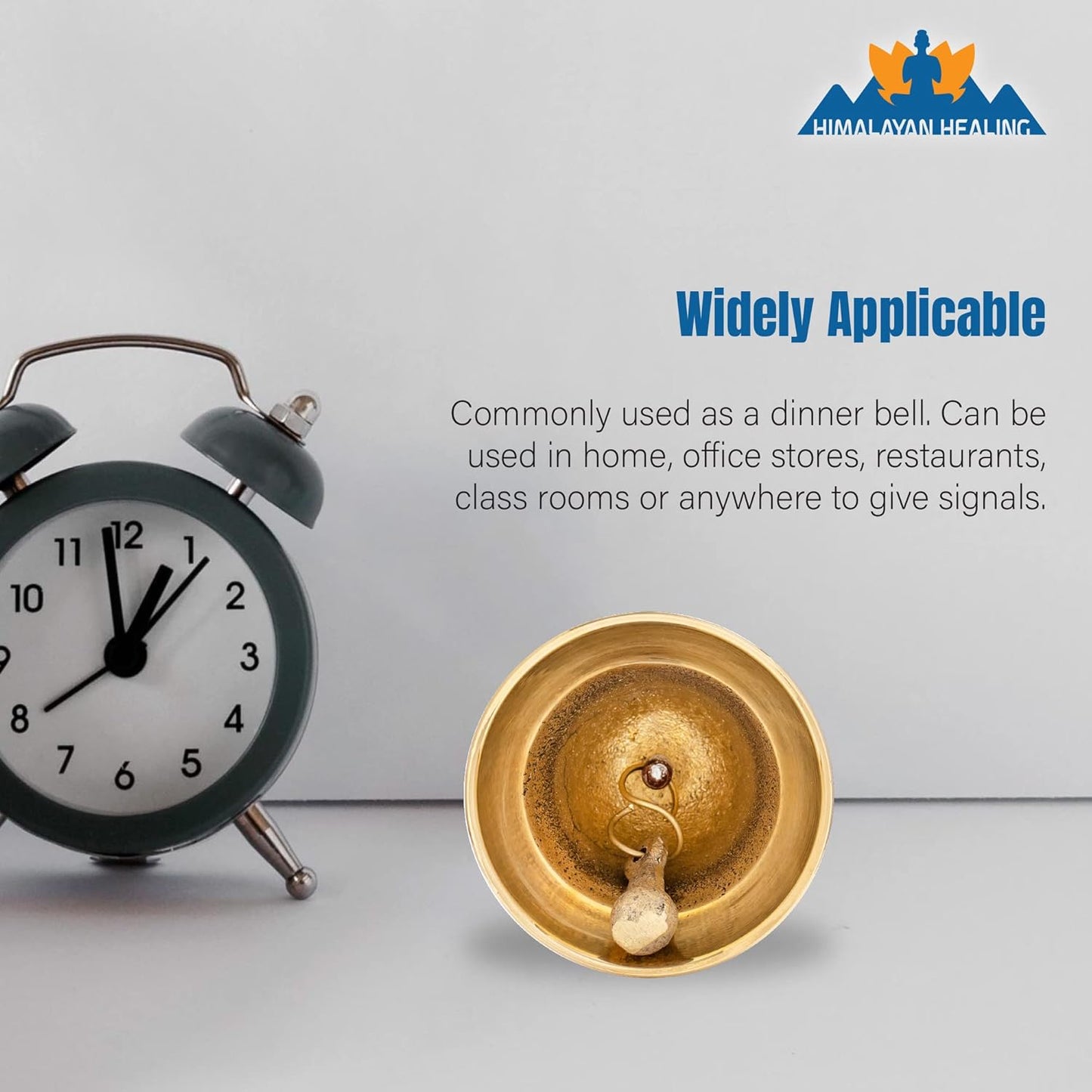 Hand Bell - Call Bell Perfect for Wedding Bell,Games Bell, Schools Bell, Reception Desks and Religious Ceremonies, and Events - Handcrafted in India (3.12 Inch Diameter, 7 Inch Height)