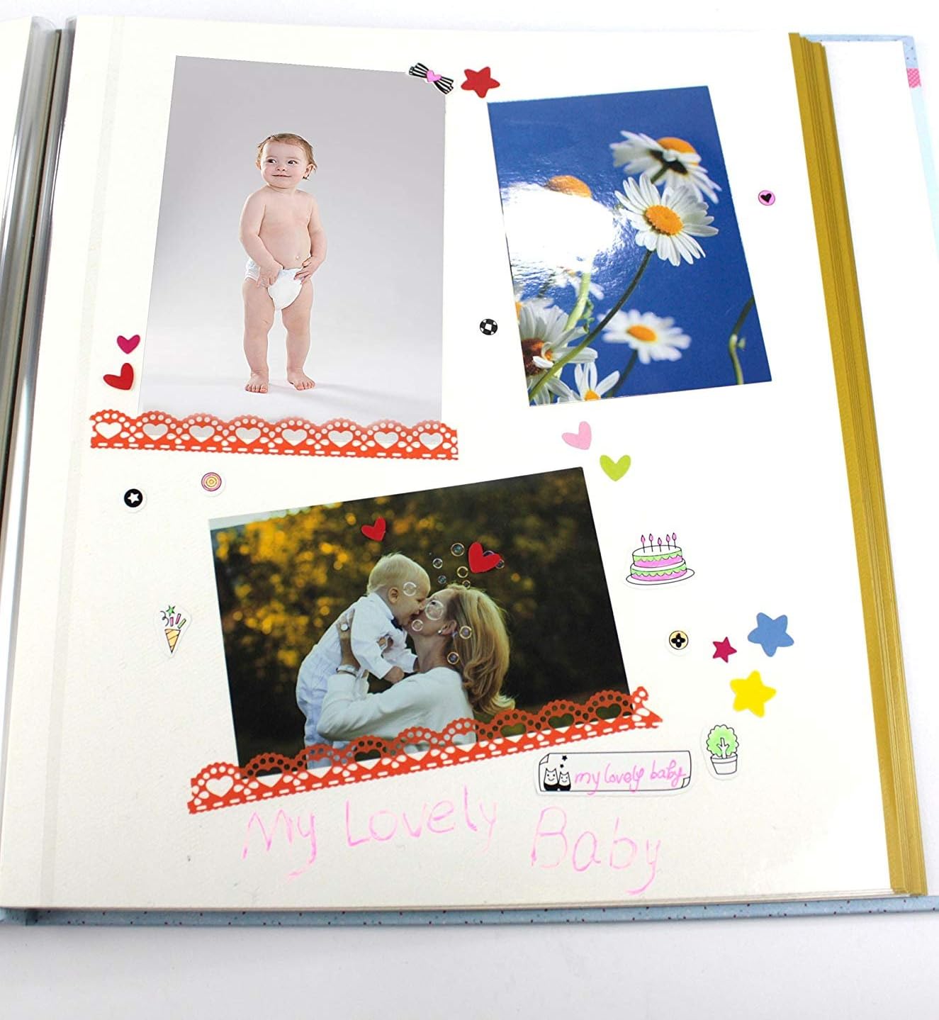 Magnetic Self-Stick Page Photo Album, Family Album, Leather Cover, Hand Made DIY Albums Holds 3x5, 4x6, 5x7, 6x8,8x10 Photos (Wine Red, Large)