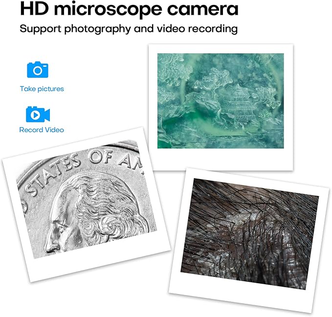 4K WiFi Digital Microscope Camera for iPhone Android Phone and Windows Mac PC, 3840x2160P Portable Wireless Handheld Microscope for Adults and Kids