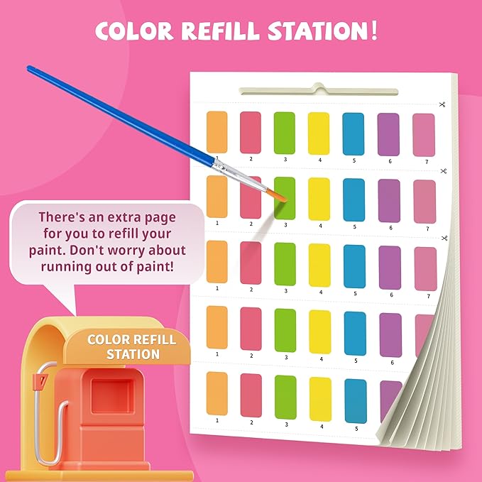 2PCS Paint with Water Books for Kids, Unicorn & Mermaid Watercolor Paint Book Set for Kids,Toddlers Water Color Coloring Painting Drawing Set,Mess Free Toys Gifts for Girls Age 3 4 5 6 7 8