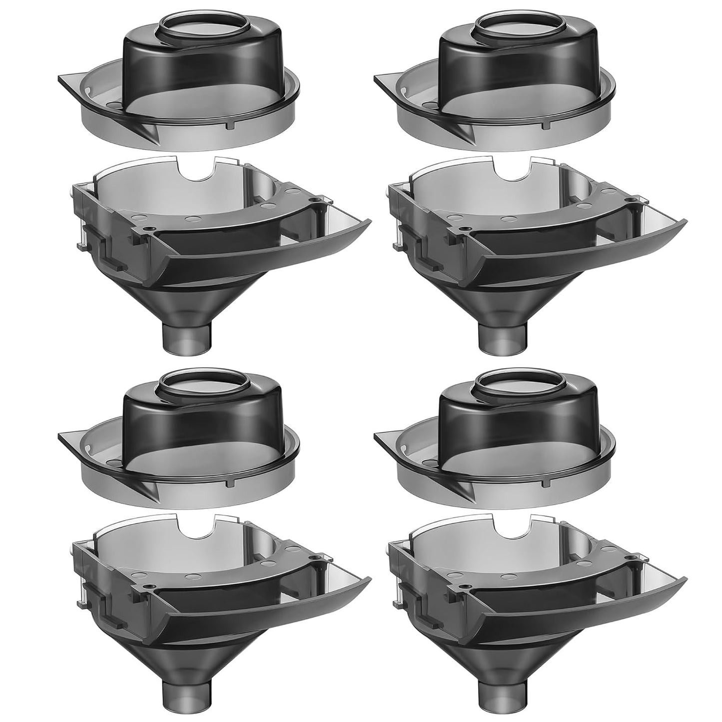 4 Sets Replacement Funnel Compatible with Baby Brezza Replacement Parts Funnel and Cover Baby Formula Dispenser, Grey
