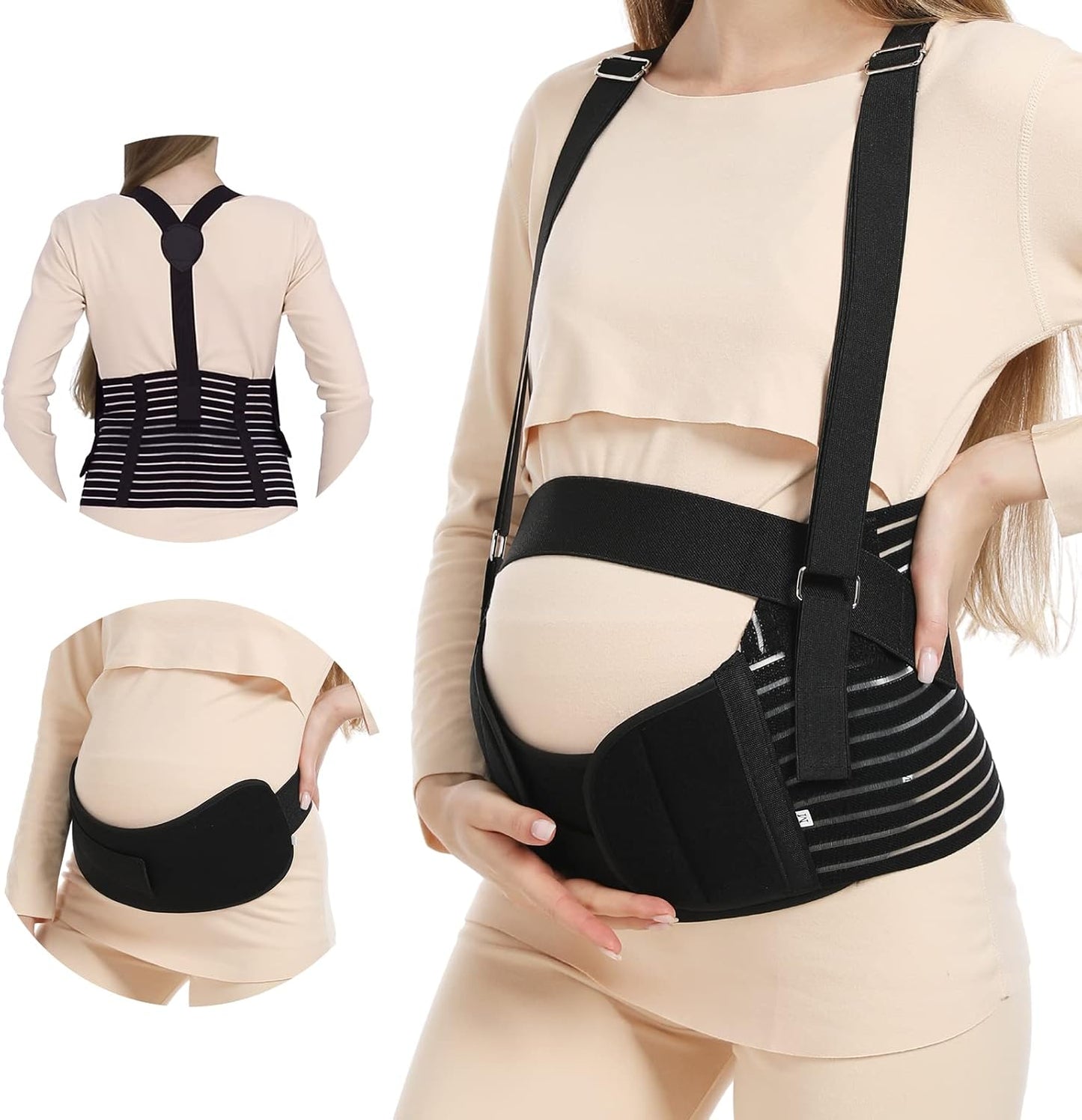 Belly Bands For Pregnant Women - Maternity Belt Pregnancy Support - Breathable Abdominal Binder, Back Support, Multiple Sizes And Colors For All Stages Of Pregnancy & Postpartum