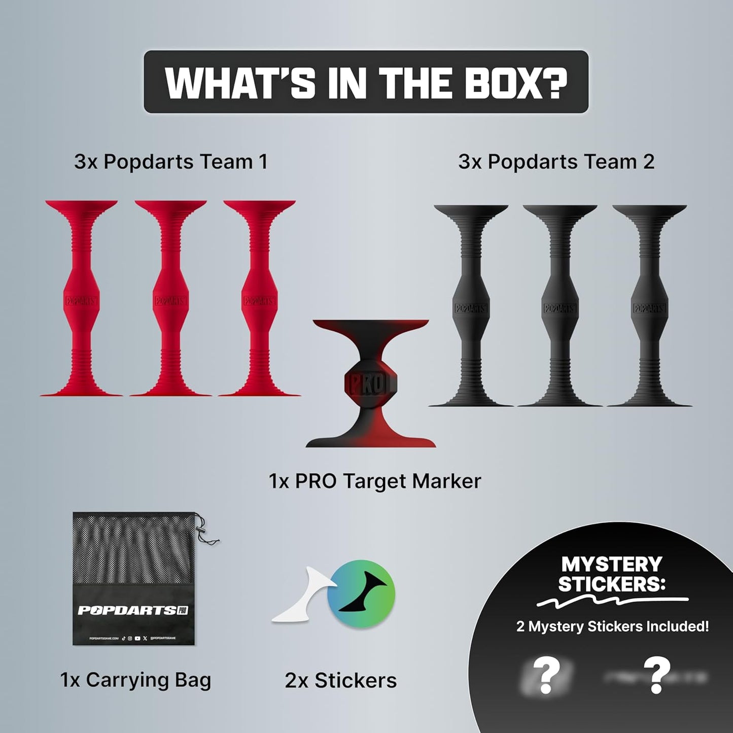 Popdarts PRO Pack Game Set (Red & Black) - Indoor, Outdoor Suction Cup Throwing Game - Competition with a POP