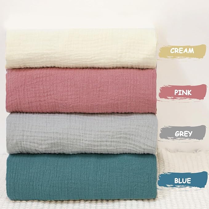 Hooyax Baby Lounger Cover 2 Pack - 100% Muslin Cotton Newborn Lounger Pillow Covers Only, Soft Breathable Infant Lounger Cover with Reinforced Stitching, Fits Most Standard Baby Loungers (Blue Grey)