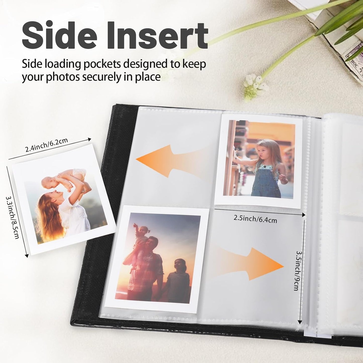 RECUTMS Polaroid Photo Album 208 Photos for Fujifilm Instax Mini Camera, 2x3 Inch Photo Album, Leather Cover with Window, for Instax Mini 12 11 9 40 90 8 7 Evo LiPlay Instant Camera (Brown)