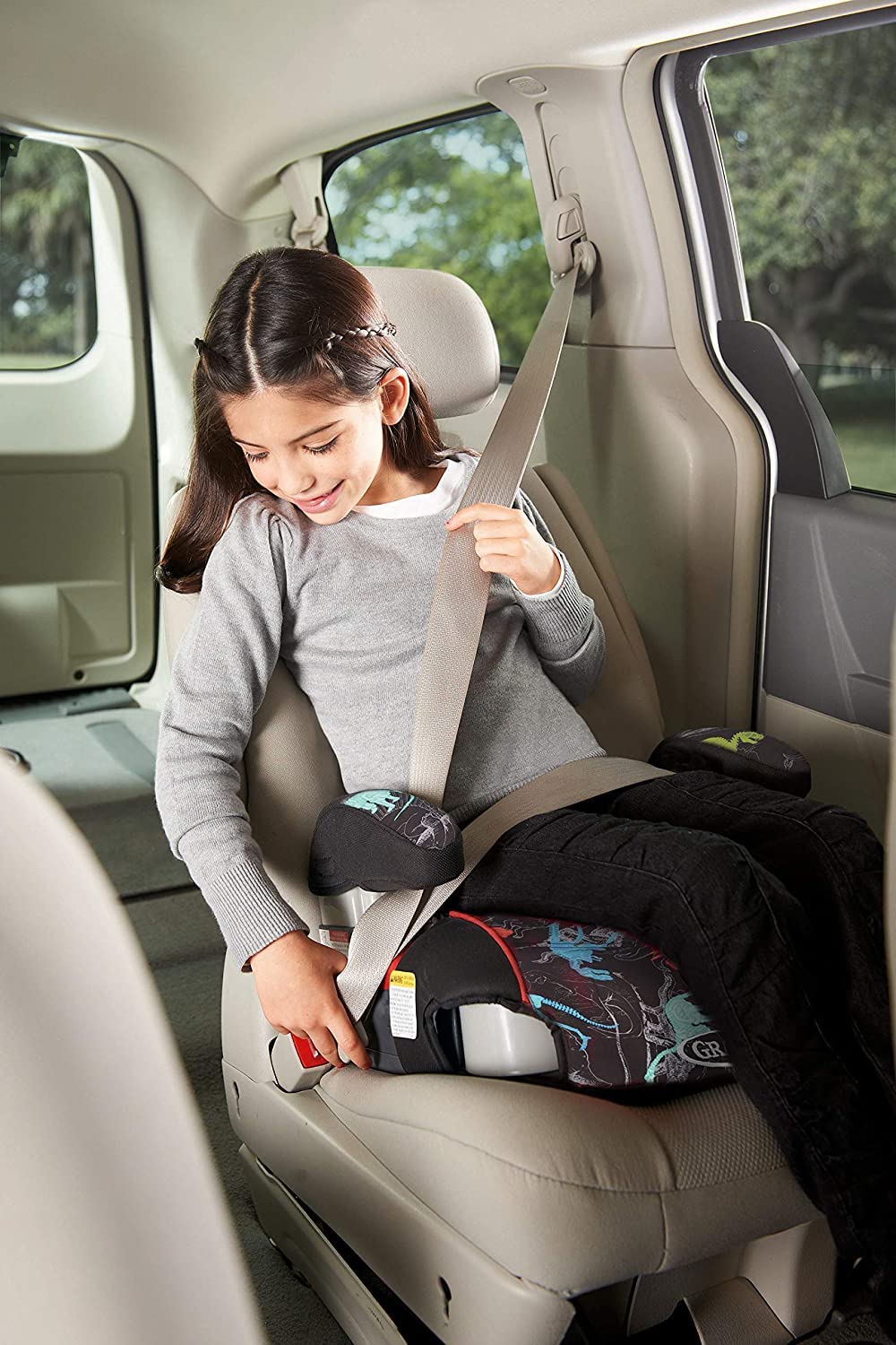 Graco TurboBooster Backless Booster Car Seat, Dinorama, for Ages 4-10, 40-100 Pounds, Up to 57 Inches Tall