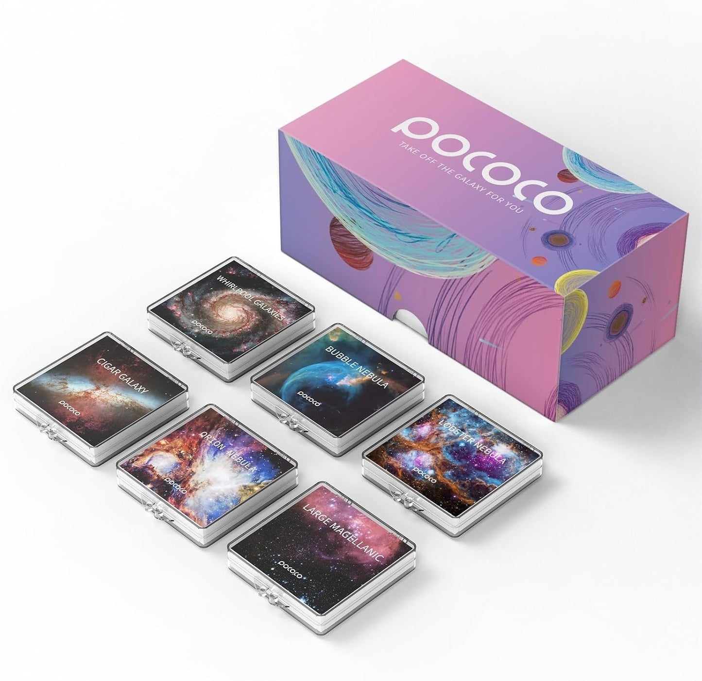 POCOCO Gorgeous Nebula Series Galaxy Star Projector Night Light Discs: Realistic Galaxy Patterns, 5K Ultra HD, 96% Light Transmission, High Brightness - 6-Piece Pack (Projector Not Included)