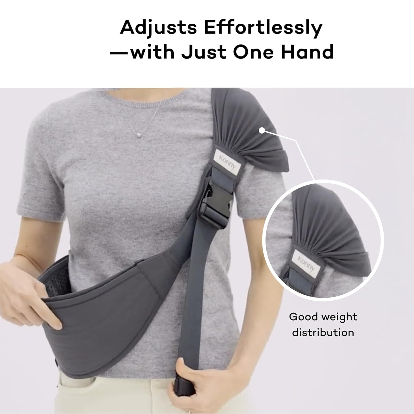 Konny Baby Carrier Hip Seat, Dual Support IHDI Certified with Two Safety Pads, Adjustable Wraps Sling Wearable One Size Fits All, Baby Essentials for 6 to 48 Months up to 44 lbs -Mocha