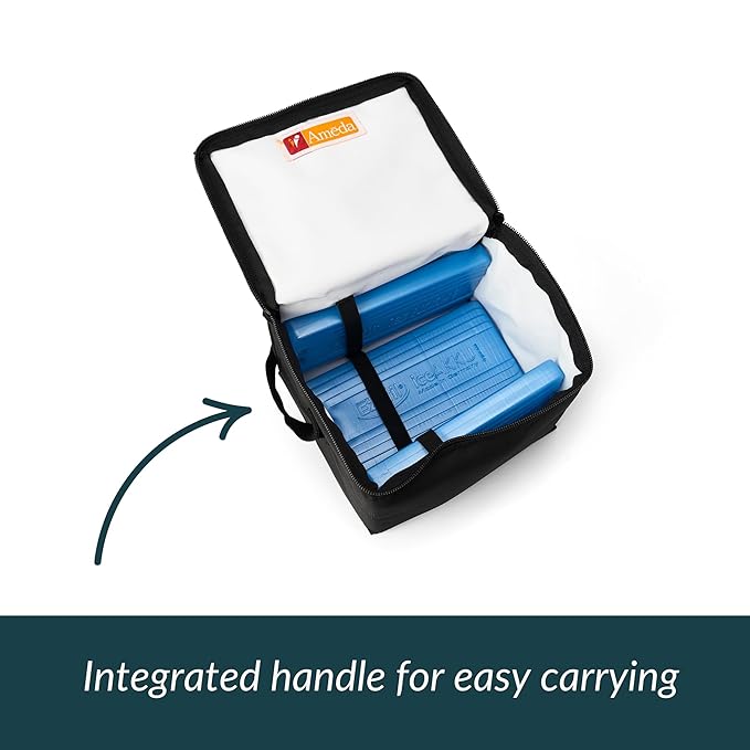 Ameda MYA Cool N Carry Portable Breast Milk Cooler Bag | Breastmilk Storage | Includes Insulated Cooler Bag & 3 Freezer Packs
