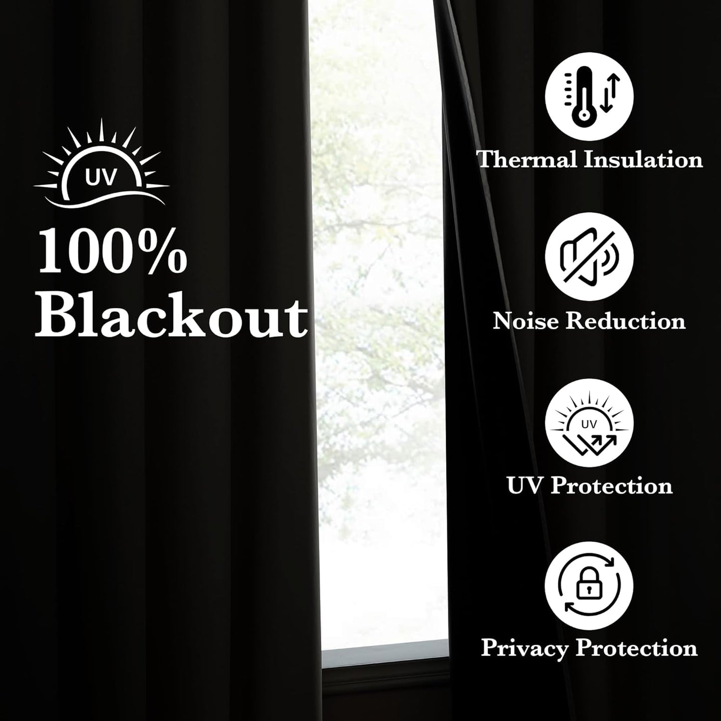 NICETOWN 100% Blackout 72 inch Curtains for Bedroom, Grommet Thermal Curtains Privacy Portable Window Treatments Travel Blackout Curtains for Living Room, Dark Grey W52 x L72, 2 Panels