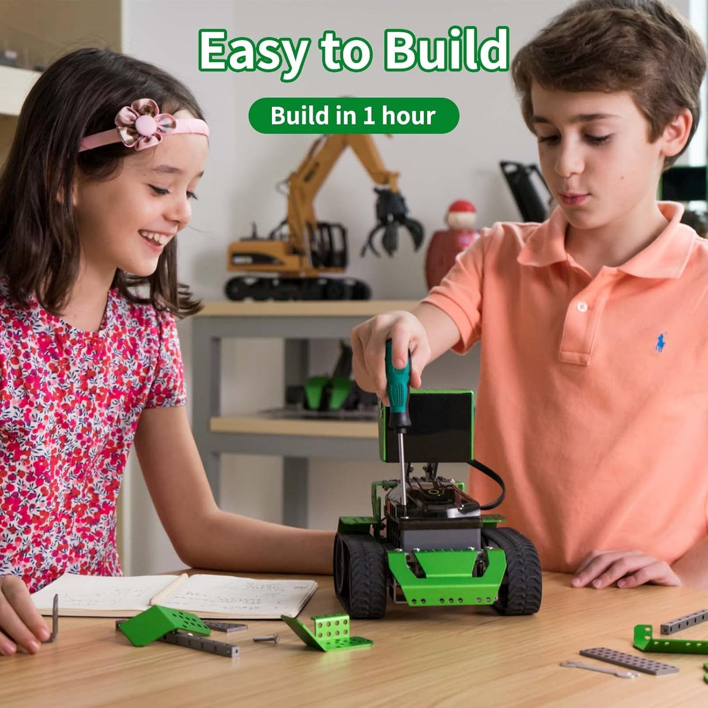 Qoopers 6 in 1 Programming Robot Building Kit with Remote Control, LED Martrix, Ultrasonic Sensor etc. for Scratch Arduino Python Learning, Coding Toy for Kids