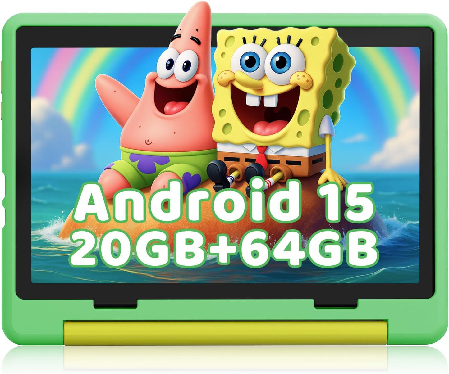 Kids Tablet,Android 15 Tablet with HD Display,10.1 inch,Parental Control & Kids Mode, Octa-Core, GMS Certified,20GB RAM 64GB ROM,1TB Expandable, 5000mAh Battery, Dual Camera, Protective Case,Green