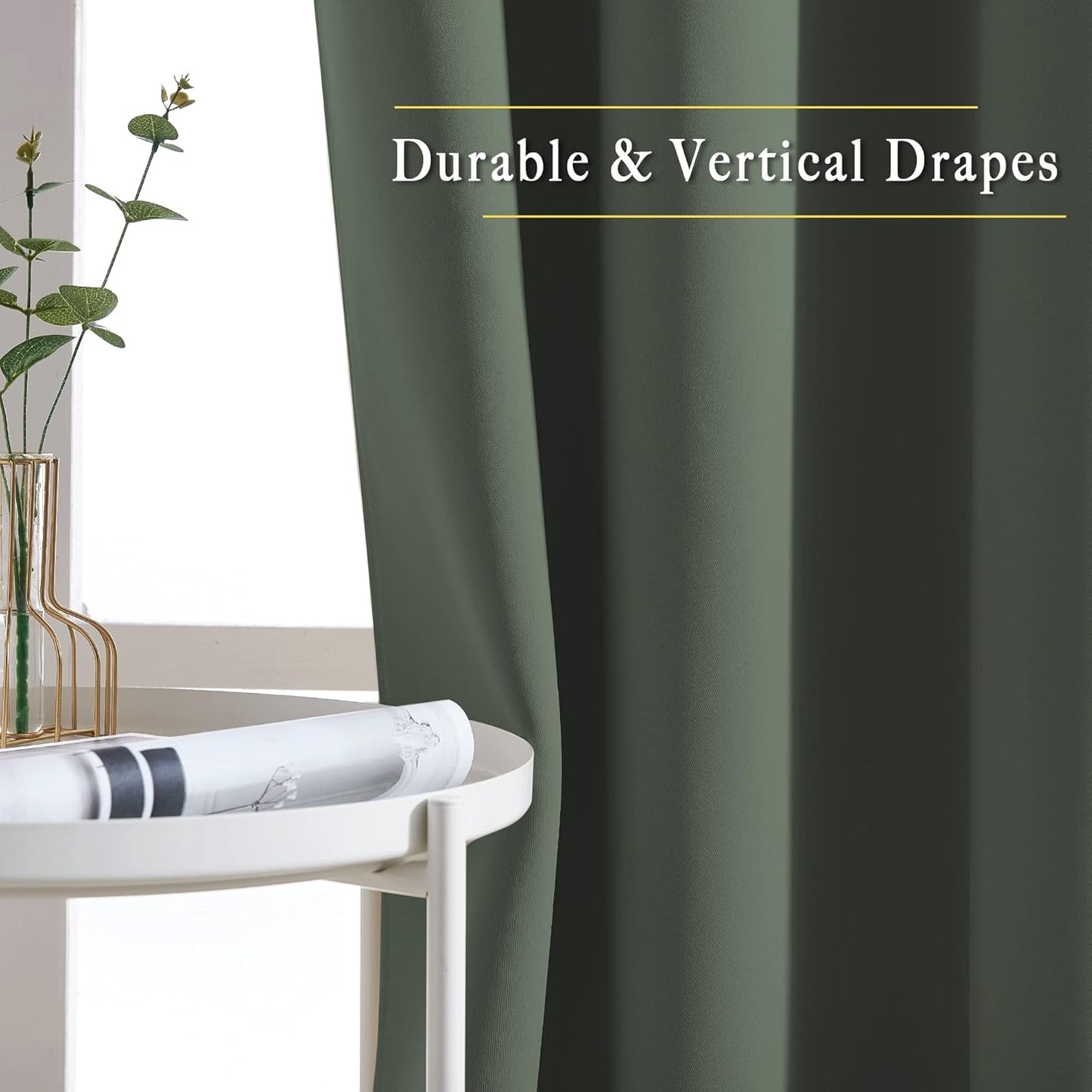 NICETOWN Room Darkening Curtains for Nursery, Grommet Thermal Insulated Light Blocking Window Treatments Sound Reducing for Bedroom, W37 x L72, 2 Panels, Dark Mallard