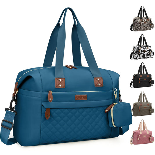 Diaper Bag Tote - Diaper Baby Bags with Pacifier Case, Shoulder Straps, Stroller Clips, Waterproof Large Mommy Maternity Travel Baby Bag for Mom and Dad, Blue, Medium