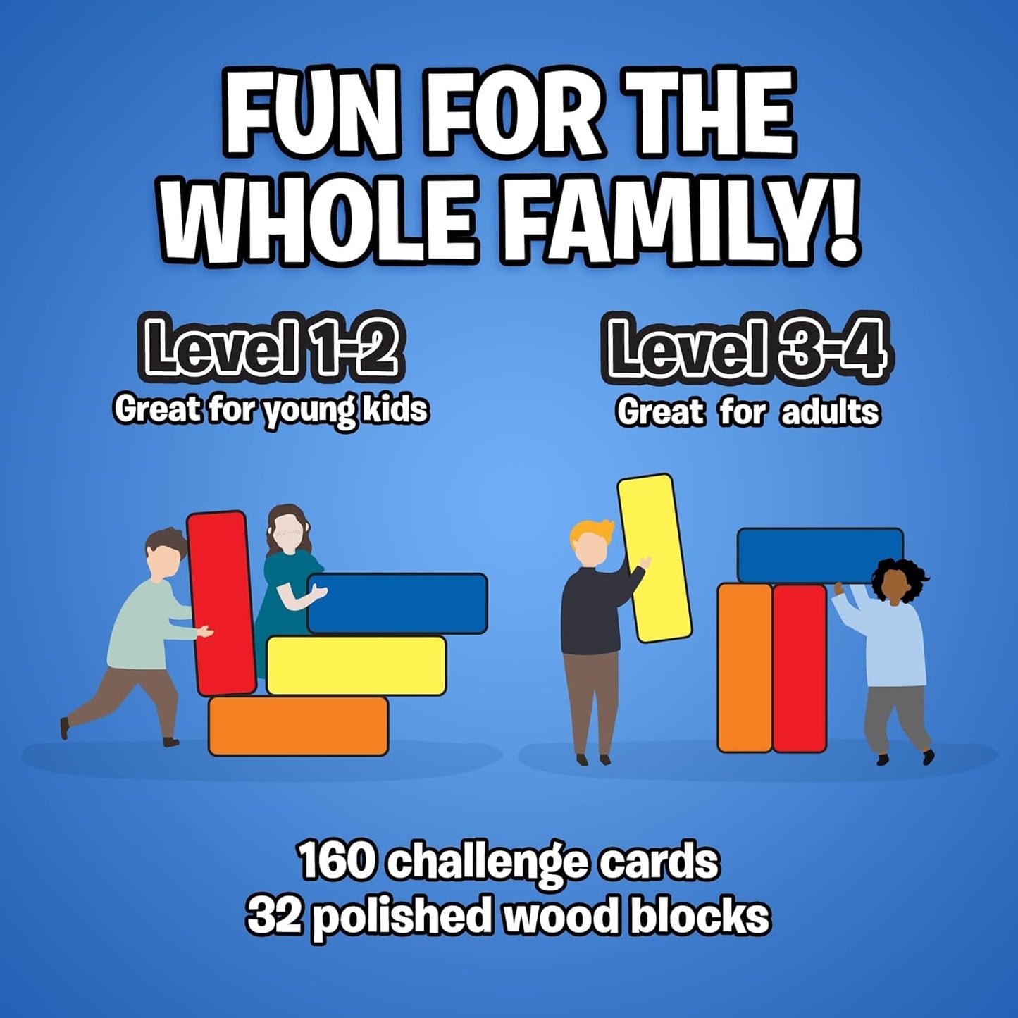 Stack Royale Board Game, Fast & Fun Family Board Game for Children & Adults, Color Block Puzzles Games for Ages 4+