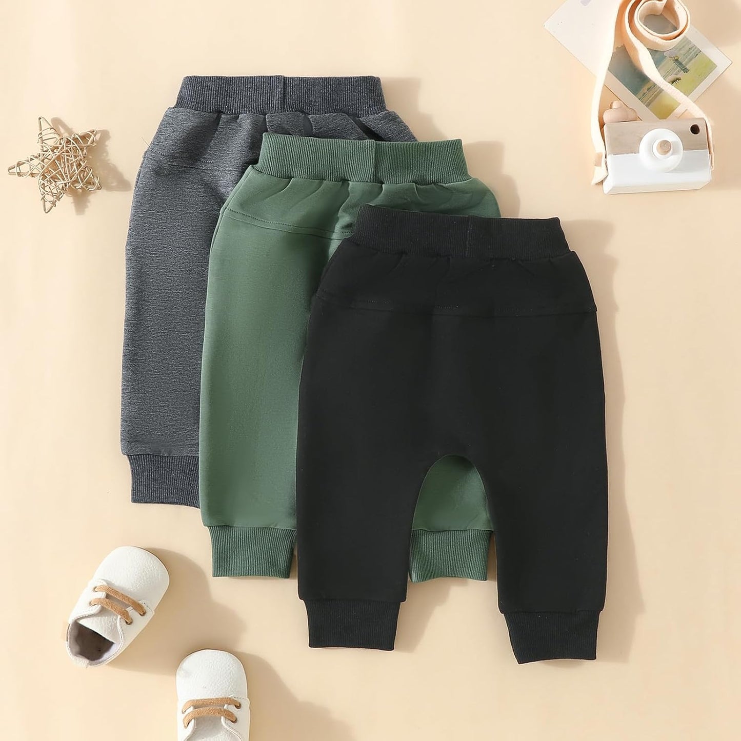 Baby Pants Toddler Infant Newborn Baby Boy Girl Sweatpants Long Joggers Pants Unisex Boy 's Clothing 3 Pack