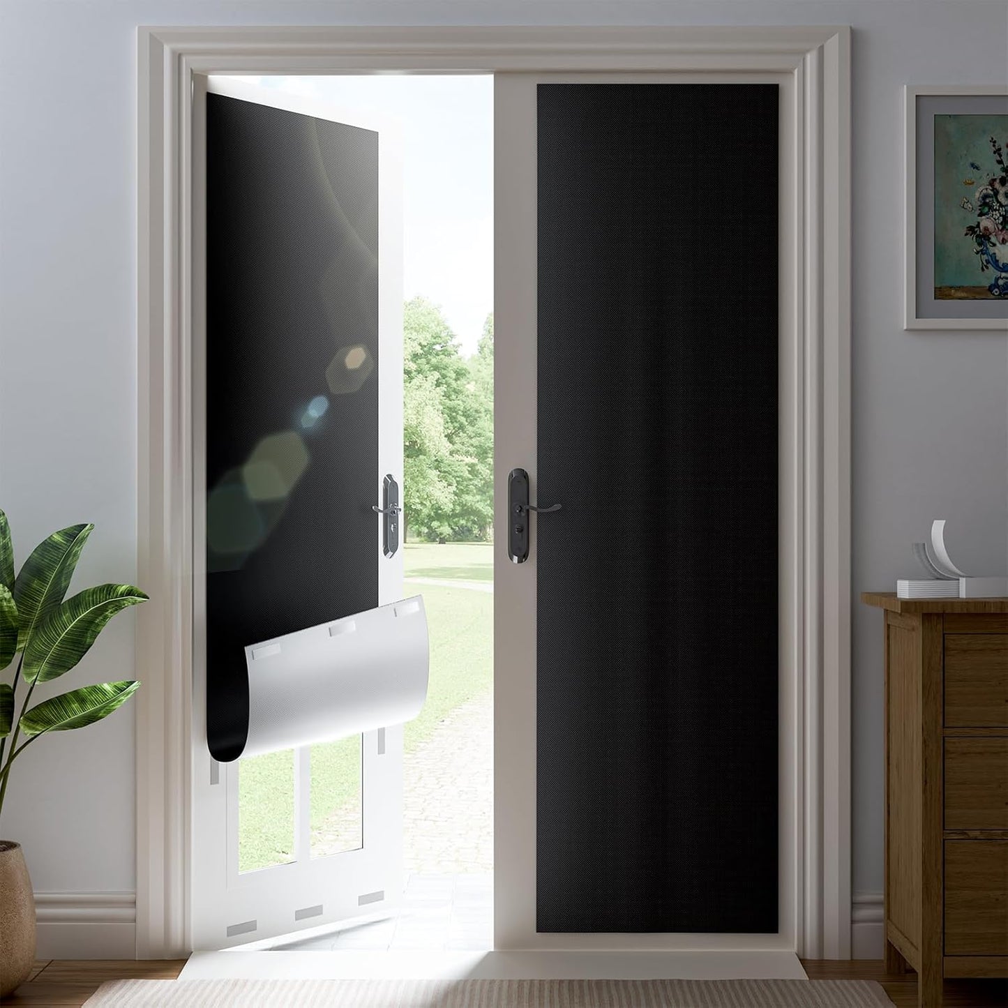 20" W x 72" L 100% Portable Blackout Curtains, Total Darkness No-Drill Black Out Window Cover,Temporary Blackout Shades with Hook & Loop Tape, for Bedroom, Nursery, Dorm, Travel (Black)