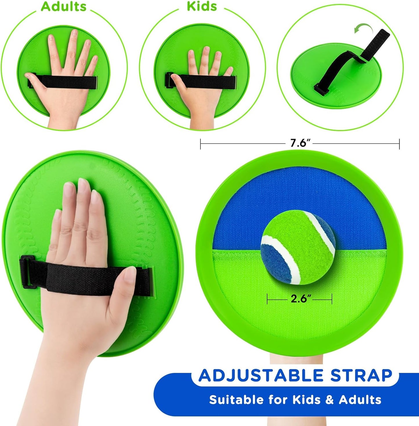 Ayeboovi Toss and Catch Ball Set Outdoor Yard Beach Pool Toys Games for Kids Family Sports 8 Paddles 4 Balls for Toddlers Boys Girls Ages 3-12 Boys Girls Birthday Gift