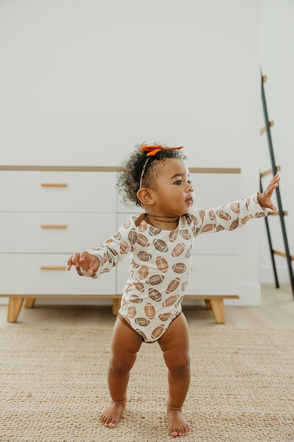 Copper Pearl Long Sleeve Bodysuit Baby: Ultra Soft Baby for Newborns, Boys, and Girls - Stylish, Comfortable, Overlap Shoulders, Premium Knit Fabric - 0-3 Months, Blitz