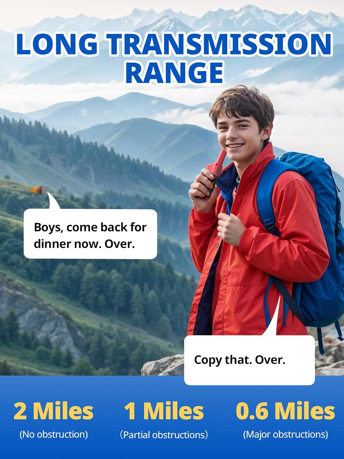 Walkie Talkies for Kids Rechargeable,Toys for Boys and Girls Ages 3-12, 3 Pack Long Range 2-Way Radios, Birthday Gifts,Christmas Stockings, Outdoor Play, Family Games, Hiking Camping Gear